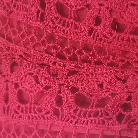 Rue 21 red crochet shorts stretchy elastic waist boho festival edm size large - Picture 7 of 7